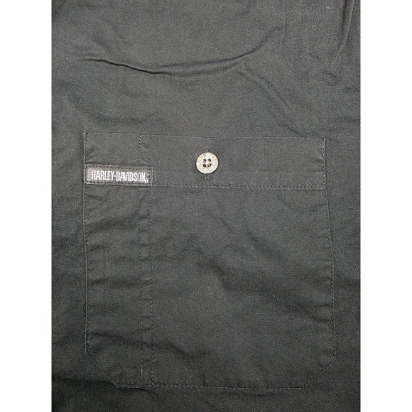 Harley Davidson Men's Button Shirt Chain Links Work Biker Motorcycle Black L - Picture 2 of 9